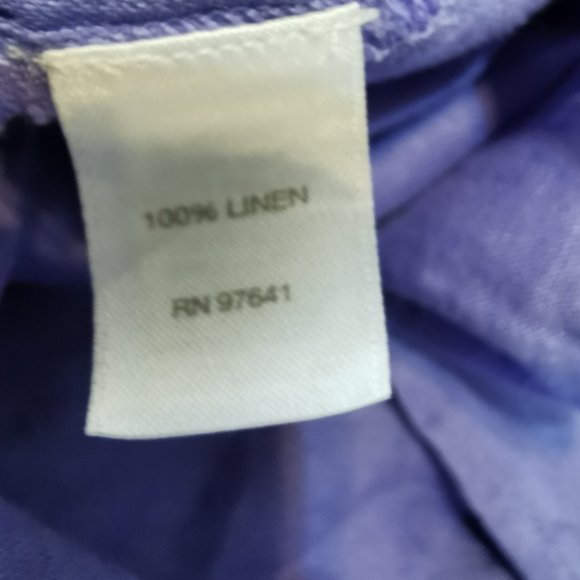 J Jill Love Linen Womens Button Up 100% Linen Blouse Violet Size Large.  7 - Picture 5 of 6